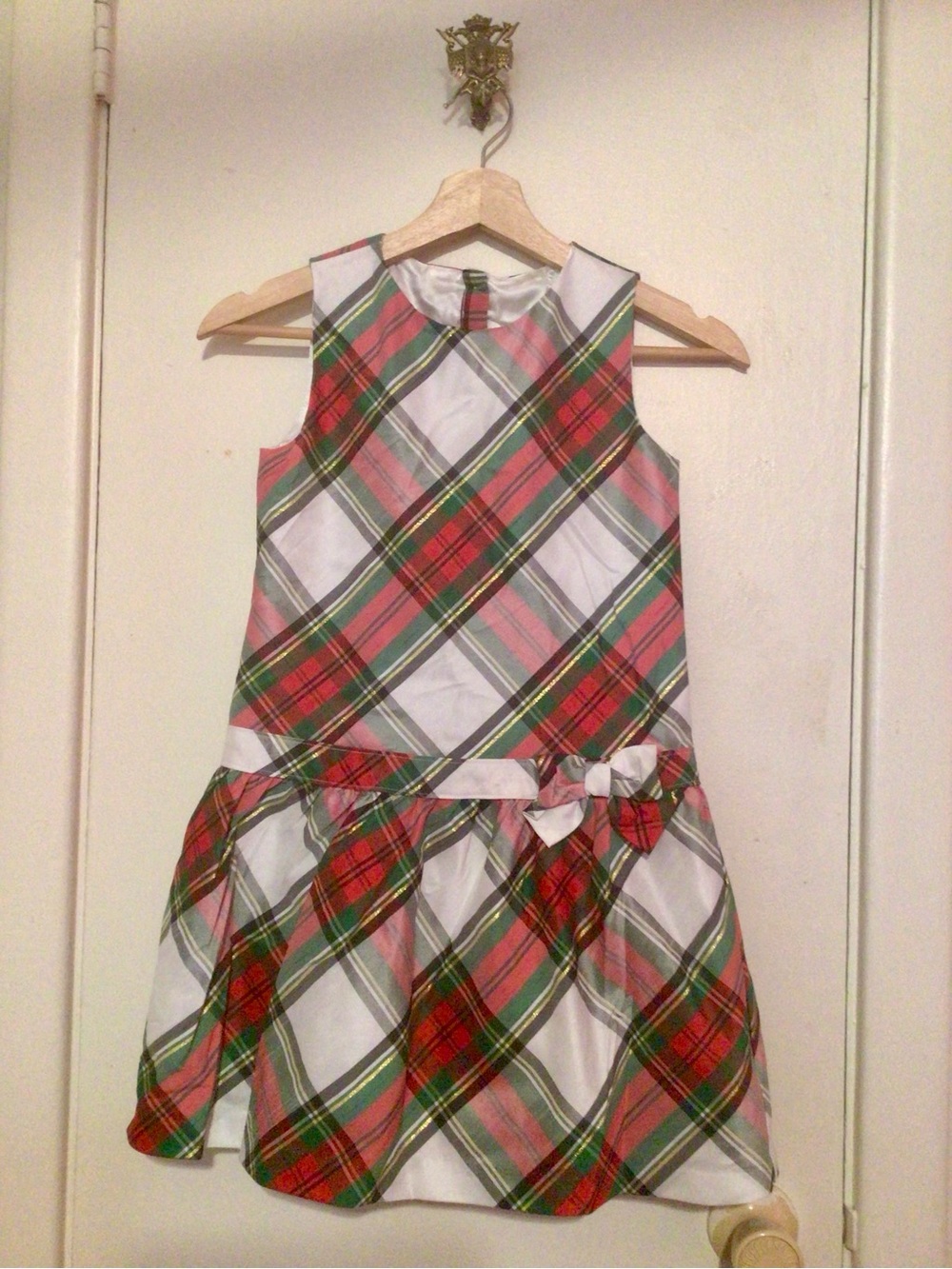 Gymboree Red & Green Plaid Holiday Dress with Bow